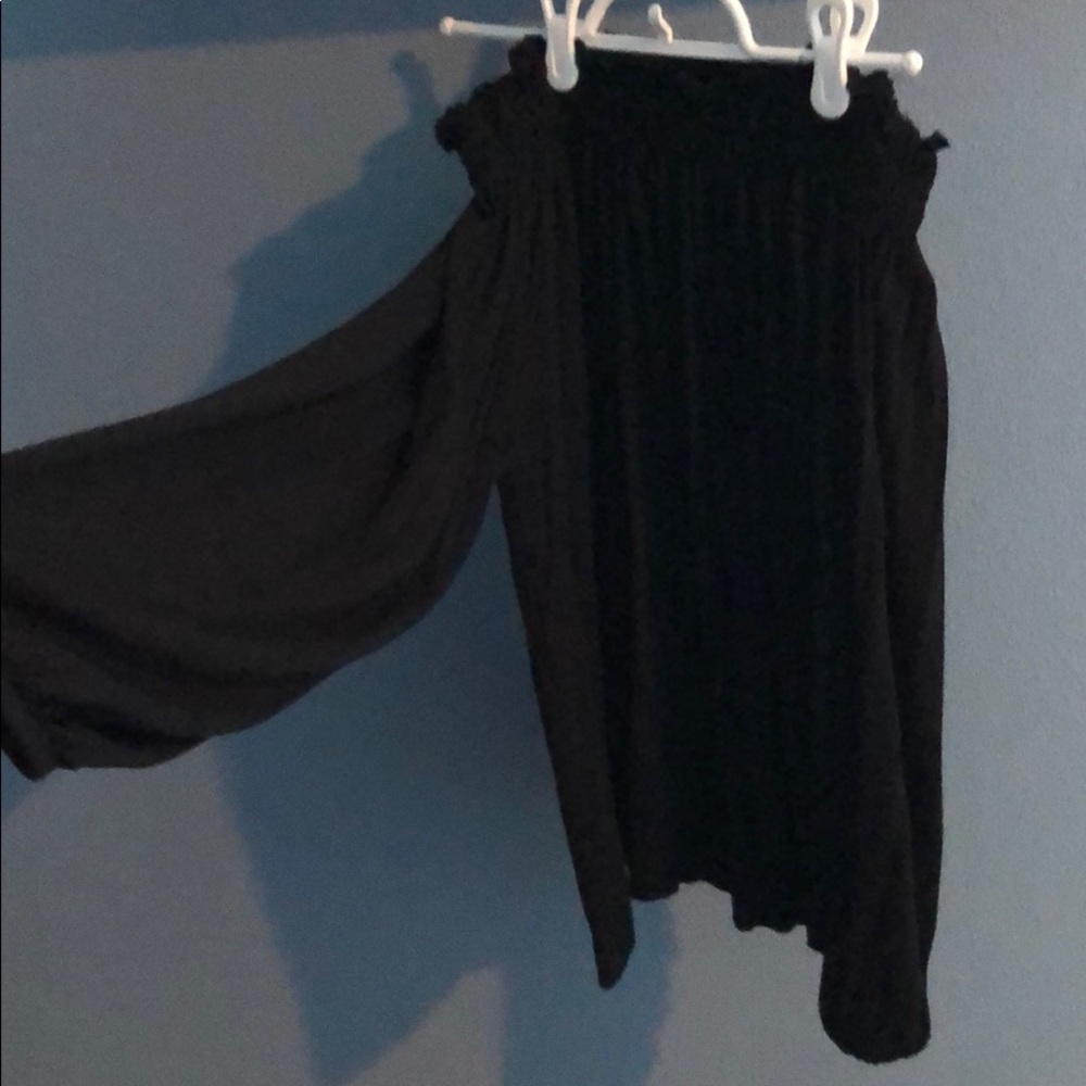 Off the Shoulder Black Long Sleeve